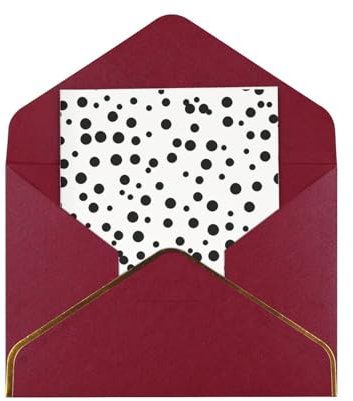 AoRom Schwarz-weiße gepunktete Grußkarten mit Umschlägen, Grußkarten für alle Anlässe, innen blanko, 11,4 x 15,2 cm, Happy Birthday Karte