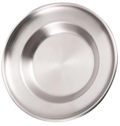 LIFKOME Plato De Acero Inoxidable Plato De Fruta De Aperitivo Platos De Postre De Acero Inoxidable Bandeja Para Servir De Acero Inoxidable Servicio De Metal Plato De Pastelería Familiar