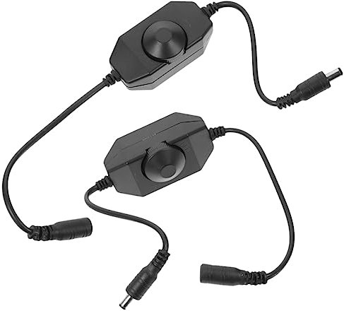 IWOWHERO 2pcs Led Strip Dimmer Rotary Brightness Controller for Single-color Led Light Strips, Black Table Lamp Dimmer Adjustable Lamp Brightness and Desk Light Accessory