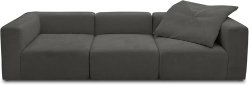 DOMO. collection Sofa Adrian, Modul-Sofa, 3 Sitzer aus 2 x Ecksessel und 1 x Sessel, Bigsofa, Modul-Couch, 3 Polster-Elemente, 3er Couch, 301 x 108 x 69 cm (BxTxH), dunkelgrau | 3 Sitzer als modulares Sofa mit viel Platz, flexibel kombinierbar, 324 x 108 x 69 cm (BxTxH)