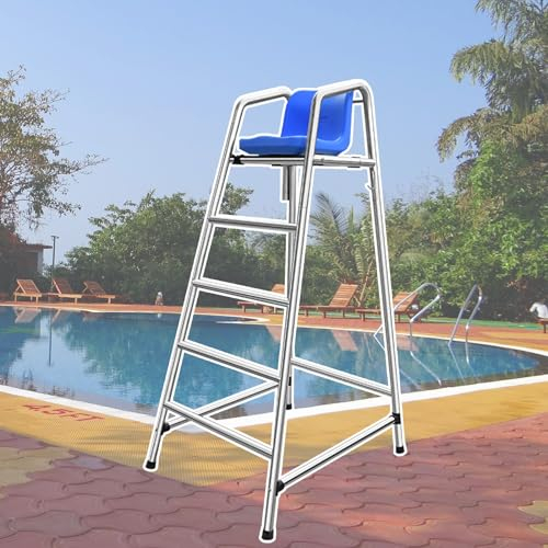 Rettungsschwimmerstuhl für Schwimmbad 304 Edelstahl Erhöhter Rettungsschwimmerstuhl für Pool, Rettungsschwimmer-Stühle für draußen für See Strand Belastet 660lbs, Wetterfester Barhocker 120 150 180cm