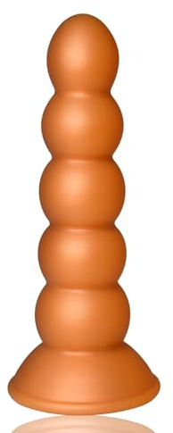 Roluck Dildo anal con ventosa, plug anal de silicona suave con 5 bolas anales, estimulación del punto G, masturbación anal, juguete sexual para hombres y mujeres (XL)