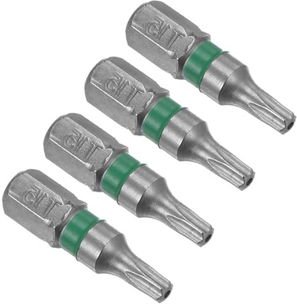 CoCud Punta Cacciavite Torx Magnetiche T15 Lunghezza 25mm 1/4 Attacco Esagonale Acciaio S2 Stella 6 Punti Trapano Avvitatore Antimanomissione - (Applicazioni: per Riparazioni Auto) 4pz