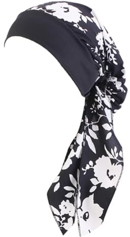 PAULOF PENG Foulard d'été pour femme avec élasticité confortable, bonnet de chute de cheveux liée à la chimio, foulard pour femme/patient cancéreux imprimé chapeau de pirate