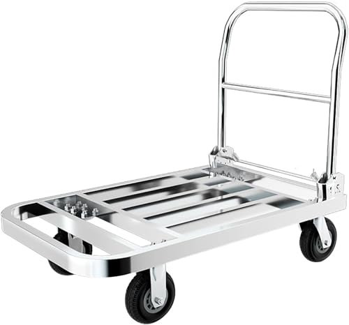ENWYTE Plattformwagen Transportkarre Heavy Duty Rollwagen Einhändig Klappbarer LKW-Wagen Mit Leisen Rädern Klappwagen Sackkarren Geeignet für Transport Umzug Fabriken usw(90X60cm)