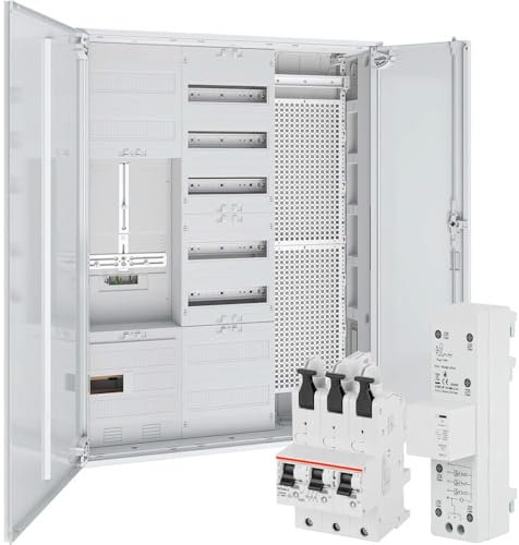 WITTKOWARE Komplett-Zählerschrank, 1x 3-Punkt Zählerplatz, Verteilerfeld mit APZ, Mediafeld, mit Überspannungsschutz-Kombiableiter & Hauptsicherungsautomat (SLS) 35A