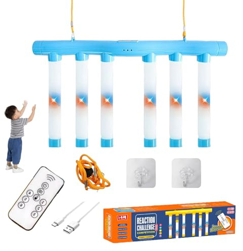 2025 Upgrade Reflex Challenge Game,Hand Eye Coordination Training Toy,Drop Stick Game,Reaction Training,Catching Sticks Game,Adjustable Speed Catching Game (Blue)