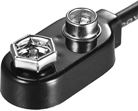 SEAFRONT 9V Battery Clip Converter Snap Connector 2.1mm * 5.5mm for Guitar Pedal Cables Effect Pedal Power Supply, 3 Pack, with 20cm Cable Length for 9V Guitar Pedal Battery (3-pack)