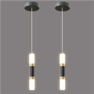 ZYBWL Moderna Nero Oro Lampada a sospensione LED Pendente Luce Mini Altezza Regolabile luce a sospensione per Camera da letto Cucina Isola Sala pranzo(2-Confezione)