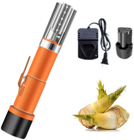 Peladora de caña de azúcar eléctrica, minimáquina peladora de caña de azúcar con 2 baterías de 2600 mAh, máquina raspadora automática for diversas Frutas y Verduras, caña de azúcar y Coco.