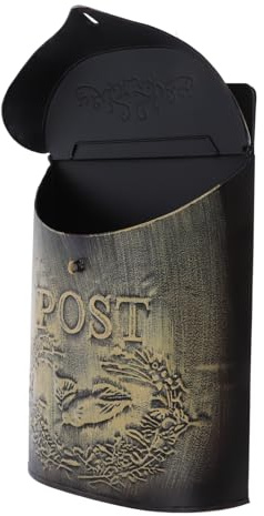 POPETPOP Briefkasten im Retro Stil aus Eisen Dekorativer Wandbriefkasten mit Einfacher Montage Vintage Hängender Briefablage für Outdoor und Firmengebrauch
