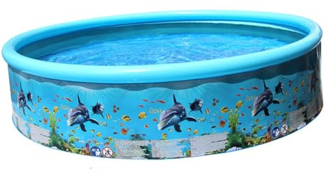 ZUNOXAZ Piscine Ronde Rigide pour Garçon Fille avec Jeux Eau et Tuyau Piscine Extérieur PVC Pataugeoire pour Garçon Fille