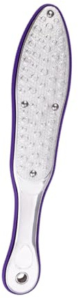Raspador para Pies Profesional de Acero Inoxidable Plata Ergonómica | Raspador de Exfoliación, Acabado de Doble Cara, Herramienta de Pedicura para Uso en Pies