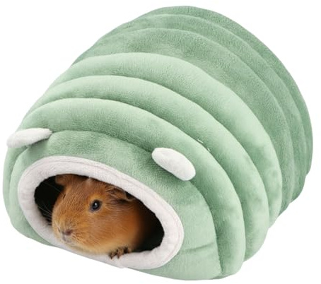 Meerschweinchen Bett Kuschelhöhle - Gemütliche Höhle mit Abnehmbarer Matte, Versteck für Hamster, Kaninchen, Igel, Chinchilla, Bartagamen und Frettchen | Zubehör und Spielzeug für Haustiere