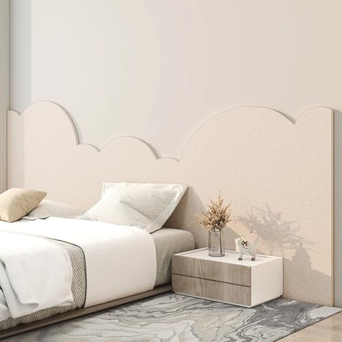 Wandpolster, Wandkissen, 3D Filz Wandpaneele Gepolstert für Wandschutz Wanddekoration Schlafzimmer Wohnzimmer, 9 MM Dicke, Lärmreduzierung und Wärmedämmung(Beige,60 x 120 cm)