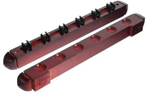 DIYEAH Dekorativer Queuehalter zu 6 Billardqueues zur Aufbewahrung Filigranes Queue Rack aus Metall und Holz für Billard und Hockeyschläger im Spielzimmer
