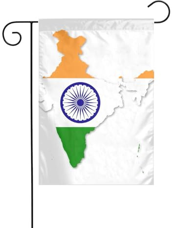 Drapeau de la carte de l'Inde imprimée 30,5 x 45,7 cm Drapeau vertical double face Drapeau décoratif pour intérieur ou extérieur Drapeau de jardin