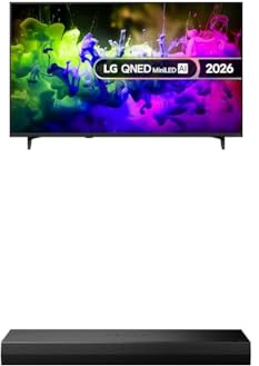 LG 50QNED7EB3C 50-Inch QNED MiniLED AI 4K UHD Smart TV bundle with US20A Soundbar with built-in subwoofers & WOW Interface 2.0 channel, 50W
