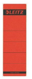 Leitz Rückenschilder selbstklebend für Standard- und Hartpappe-Ordner, 100 Stück, 80 mm Rückenbreite, Kurzes und breites Format, 62 x 192 mm, Papier, rot, 16421025