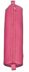 Alassio 43144 Real Leather Pencil Case Pink Pencil Case Approx. 21 x 6 cm Round Pencil Case for Writing Instruments Pencil Case with Zip