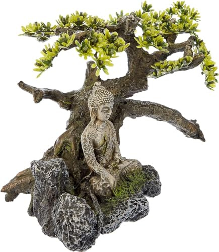 Nobby Aqua Ornaments Buddha mit Pflanzen, 32,5 x 16,5 x 21,0 cm, 1 Stück