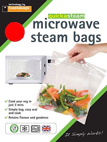 Toastabags Microwave Steam Bags, Transparent, Pack of 100, Medium