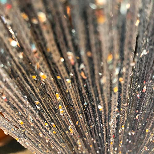 Vagasi 2 Stücke Türvorhang Hochzeit Fadengardine Fadenvorhang 100 x 200 cm Bead Fadenvorhang einfarbig Perle Glitzer schön für Schlafzimmer Restaurant Fotografie Hintergrund