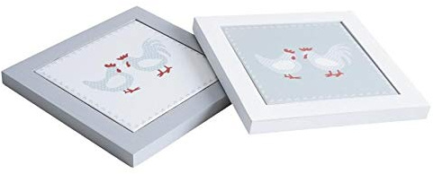 Dessous de plat poule en bois et céramique