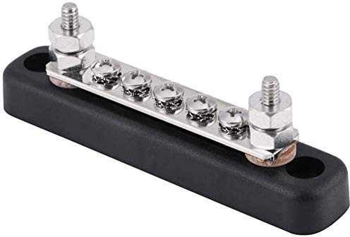 Namvo Bus Bars 5 Positions Electric Terminal Junction Block W/ 2 Stud AC 300V DC 48V for Truck Bus Boat Caravan