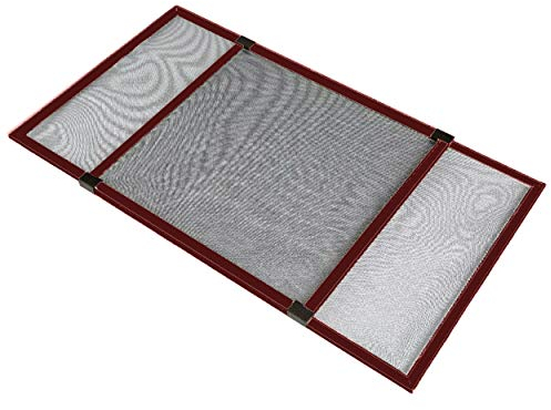 PALMAT - Fliegengitter Easy Slide – Insektenschutznetz, Insektenschutzgitter, Fliegennetz, Moskitonetz, Für Fenster mit Rollladenführungen 75 x 50 cm bis 142 cm (Braun)