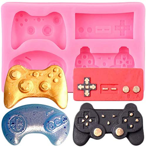 JLZK Diy Keyboard Silicone Molds Controller Gamepad Fondant Mold Baby Birthday Cake Decorating Tools Candy Clay Chocolate Moulds