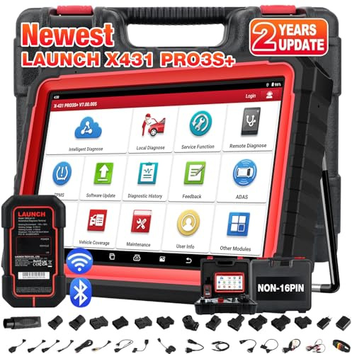Launch X431 Pro3S+ Vollständige System OBD2 Diagnosegerät Auto, Bidirektionale Diagnosegerät volle System Automotive, ECU-Codierung Schlüssel programmierung, Betätigungstest mit 55+ Rücksetzfunktion