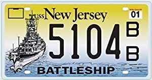 OPO 10 - Plaque D' IMMATRICULATION de Voiture USA - réplique en métal 30x15 cms : New Jersey (C34)
