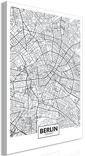 murando - Akustikbild Karte Bilder Akustikschaum Hochleistungsschallabsorber Schallschutz Leinwand 1 tlg Wandbild Raumakustik Schalldämmung Stadt Berlin d-B-0230-b-a