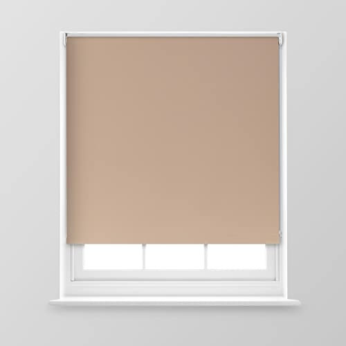 A.Unique Home Premium Trimmable Thermal Blackout Roller Window Blind in a Variety of Colours and Sizes Ideal for any Room - 4FT - Mocha - 120cm (W) x 170cm (L) | 47.2 (W) x 66.9 (L)