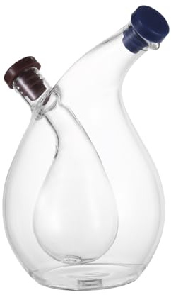 YARNOW Vinegar Cruet Oil Vinegar Glass Oil and Dispenser Dual Usage Dispenser and Jars with Lid 2- In- 1 Soy Sauce Bottle Sauce and