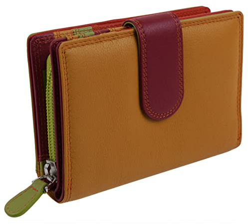 Golunski Damen-Geldbörse aus Leder mit Lasche und Graffiti-Geschenkbox, Spice, Casual