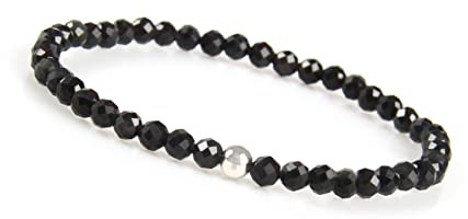 GD GOOD.designs Armband Damen mit echten Natursteinen und 925 Silber Perle I Naturstein Armband aus facettierte 4mm Edelstein Perlen - Inkl. Geschenkbeutel