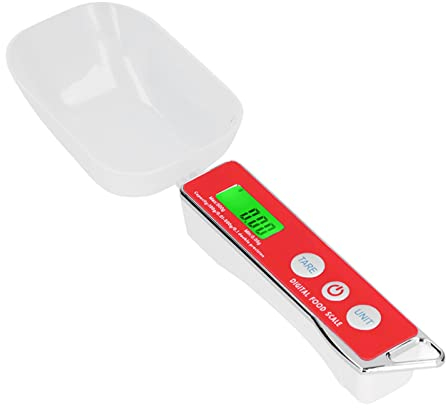 Cuchara de medición electrónica 500g/0.1g Cuchara de escala digital Cuchara de pesaje electrónica de cocina con pantalla LCD para cocinar café Hornear Harina de arroz Especias(rojo)