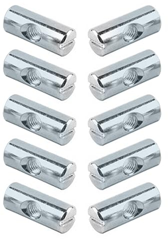 Quermutter-Bolzen M6, Dübel Geschlitzt Metall Fassmuttern(50 Stück), Hex Verzinkt, Möbelbeschläge Schraubverbinder, für alle Arten von Möbeln, Kinderbetten, Schränken (M6 10X15mm)