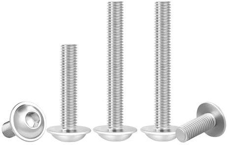 HXJDAM Linsenkopfschrauben M6x25mm schrauben, 30 Stück Flachkopfschrauben Innensechskant mit Flansch, ISO 7380-2,Edelstahlschrauben Tellerkopfschrauben Rundkopfschrauben Gewindeschrauben Vollgewinde