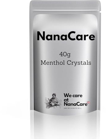 NanaCare Menthol Crystals with Tweezers (40g) - Menthol Crystal for Inhalation -Eucalyptus Crystals for Sinus, Blocked Nose, Catarrh and Mucus Relief - Steam,Nasal Decongestant for Cold,Flu and Cough