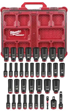Milwaukee Juego de llaves de vaso de impacto de 3/8 pulgadas 49-66-6805