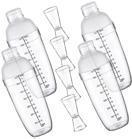 Zerodeko 1satz Cocktail Shaker Professioneller Hand-shaker Für Milchtee Und Drinks Teiliges Mit Schwarzen Skalenflaschen Und Gläsern Für Zuhause Bars Und Partys