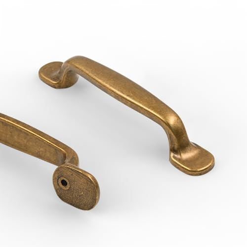 9BUILD 10 stycken möbelhandtag antik mässing skåphandtag kökshandtag 96 mm hålavstånd lådor handtag zinklegering lådhandtag handtag för köksskåp EU0053