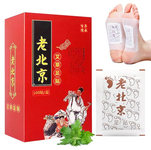 Entgiftungspflaster Füße, 100 Stück Detox Fußpflaster Entgiftung, Natürliche Inhaltsstoffe Detox Pflaster Fuß, Entgiftende Fußpflaster für Tiefen Reinigungseffekt und Besseren Schlaf