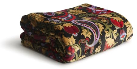Vera Bradley Överdimensionerad fleecefilt för kvinnor, Midnight Garden Paisley, 94 X 66