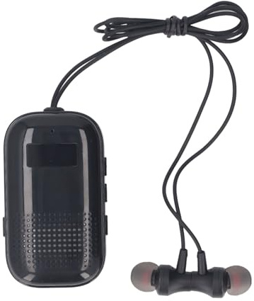 Jectse Auricolare Senza Fili Retrattile, Auricolare Stereo Bluetooth 5.4 con Microfono a Cancellazione di Rumore, Auricolare con Clip, Radio FM, Lettore MP3, Auricolare per Camionista