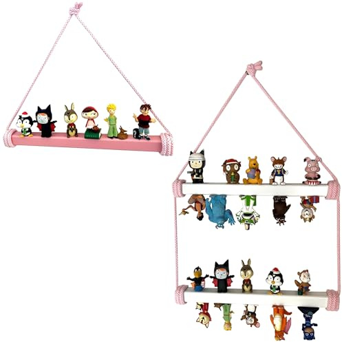 NoriKids Stange für Tonies – Tonie Aufbewahrung für 10 bis zu 40 Figuren | Regal für Tonies aus magnetischer Stange & Kordel in verschiedenen Farben – handgefertigtes Kinderregal