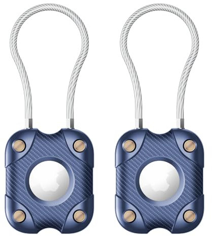 DEERLET AirTag-Halter mit Drahtkabel - IPX7 Wasserdichter Schlüsselanhänger, 360° Harter Schutzluftmarke für Apple Air-Tag, Auto, Gepäck, 2 Stück